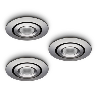 LED-inbouwspot Piccolo 1W set 3 stuks zilver