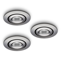 LED-inbouwspot Piccolo 1W set 3 stuks zilver