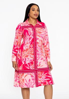 Yoek Blouse-jurk SCARF | Roze | Maat 58/60