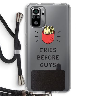 Fries before guys: Xiaomi Redmi Note 10S Transparant Hoesje met koord