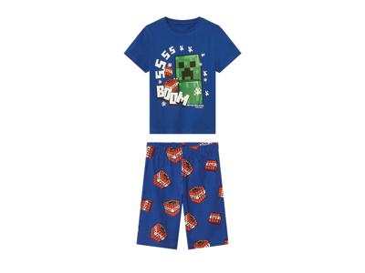Korte kinder pyjama Minecraft (Blauw, 134/140)