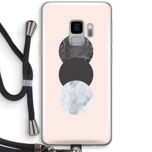 Marmeren cirkels: Samsung Galaxy S9 Transparant Hoesje met koord