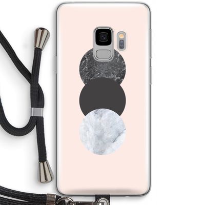 Marmeren cirkels: Samsung Galaxy S9 Transparant Hoesje met koord