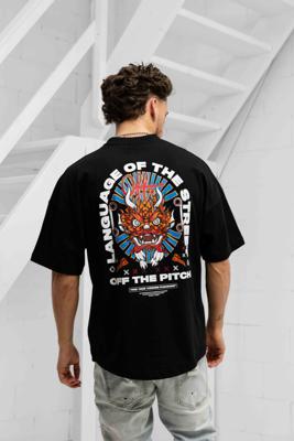 Off The Pitch Dragon Oversized T-Shirt Heren Zwart - Maat XS - Kleur: Zwart | Soccerfanshop