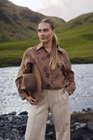 Nukus Iris Blouse Embroidery | Camel