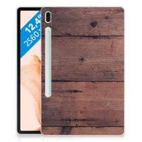 Samsung Galaxy Tab S7FE Silicone Tablet Hoes Old Wood