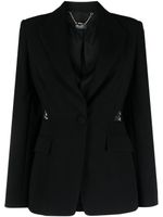 LIU JO blazer boutonné à empiècements en dentelle - Noir - thumbnail