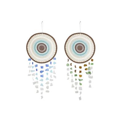 Ophangdecoratie Home ESPRIT Multicolour Boho (2 Stuks)
