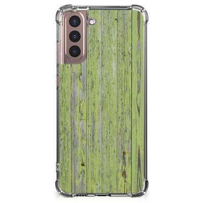 Samsung Galaxy S21 Plus Stevig Telefoonhoesje Green Wood Samsung Galaxy S21 Plus Stevig Telefoonhoesje Green Wood