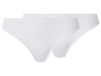 esmara Set van 2 dames strings (Wit, L (44-46))