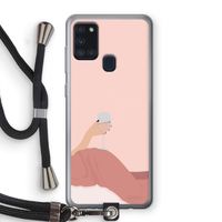 Wine: Samsung Galaxy A21s Transparant Hoesje met koord