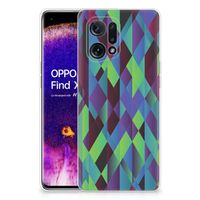 OPPO Find X5 TPU Hoesje Abstract Green Blue