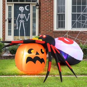 Opblaasbare Halloween Spin Spookachtige Spin Decoratie met Roterende LED-Lampjes & Pompoen Halloween Decoratie