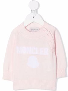 Moncler Enfant pull en maille à logo - Rose