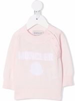 Moncler Enfant pull en maille à logo - Rose - thumbnail