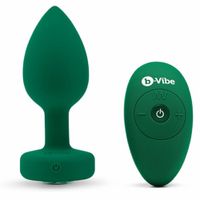 B-Vibe - Vibrerende Juwelen USB-oplaadbare Anale Plug M/L Groen - thumbnail