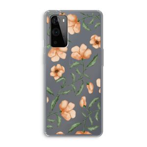Peachy flowers: OnePlus 9 Pro Transparant Hoesje