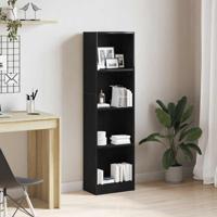 Boekenkast Zwart Eiken 40x24x143 cm Engineered Wood