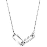 TI SENTO-Milano 3966ZI Ketting Ovaal zilver-zirconia 38-48 cm