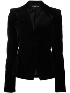 TOM FORD blazer en velours à revers pointus - Noir