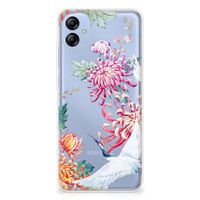 Samsung Galaxy A04e TPU Hoesje Bird Flowers