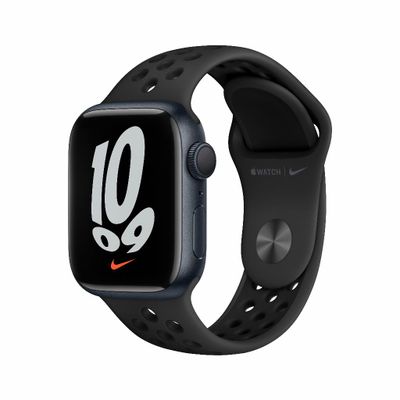 Refurbished Watch Series 7 45mm Nike Sportbandje GPS Zwart Licht gebruikt