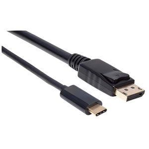 Manhattan USB 2.0 Adapter [1x USB-C stekker - 1x DisplayPort stekker] USB-C auf DisplayPort-Kabel Stecker/Stecker 4K@60Hz-Ausgangssignal 2 m schwarz 2.00 m