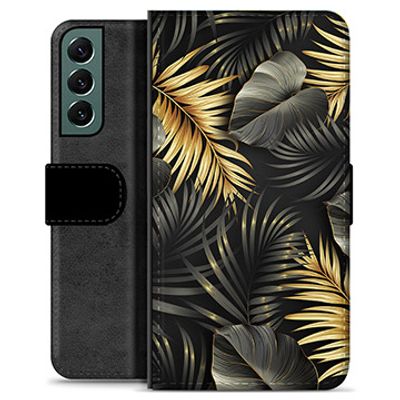 Samsung Galaxy S22+ 5G Premium Portemonnee Hoesje - Gouden Bladeren