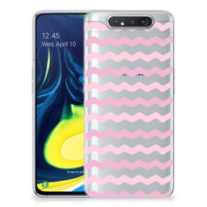 Samsung Galaxy A80 TPU bumper Waves Roze