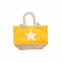 Strandtas geel met witte ster 55 cm   -