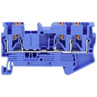 TRU COMPONENTS TC-JPT2.5-TW Blue Doorgangsklem 5.2 mm Snelaansluiting Aantal polen: 3 0.2 mm² 2.5 mm² Blauw 1 stuk(s) - thumbnail