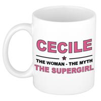 Cecile cadeau mok - Woman Myth Supergirl - naam koffiemok - 300 ml - collega - moederdag