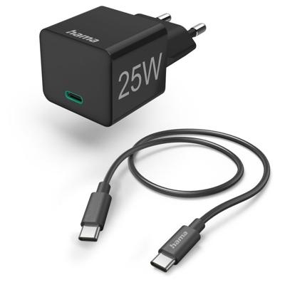 Hama Mini-charger set USB-C 25 Watt PD Oplader Zwart