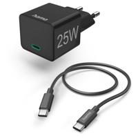 Hama Mini-charger set USB-C 25 Watt PD Oplader Zwart Hama Mini-charger set USB-C 25 Watt PD Oplader Zwart