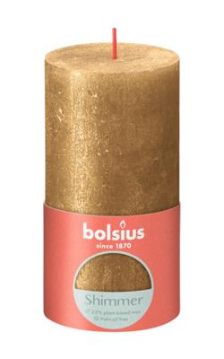 Bolsius Rustiek stompkaars 130/68 goud