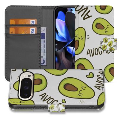 Portemonnee Hoesje Google Pixel 10 | 10 Pro Avocado Singing Groen | Portemonnee hoesje