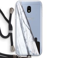 Gestreepte marmer: Samsung Galaxy J3 (2017) Transparant Hoesje met koord