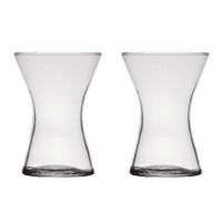 Set van 2x stuks transparante home-basics vaas/vazen van glas 20 x 14 cm