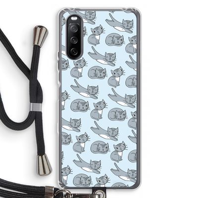 Poezen: Sony Sony Xperia 10 III Transparant Hoesje met koord