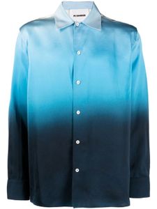 Jil Sander chemise à imprimé floral effet dégradé - Bleu