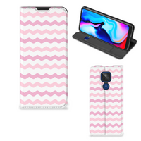 Motorola Moto G9 Play Hoesje met Magneet Waves Roze