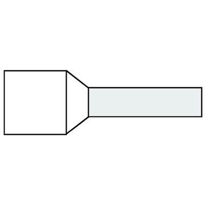 Geïsoleerde Adereindhuls 0,75qmm Wit penlengte = 10mm