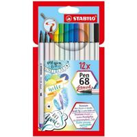 Set Viltstiften Stabilo Pen 68 Brush 12 Onderdelen Multicolour
