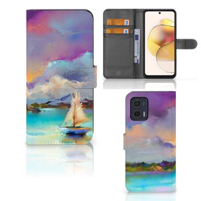 Hoesje Motorola Moto G73 Boat | Portemonnee hoesje