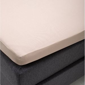 Topper Hoeslaken - Katoen - Zand - 90 x 200 cm - 160x200 cm - Zand - Fresh and Co - Dekbed-Discounter.nl