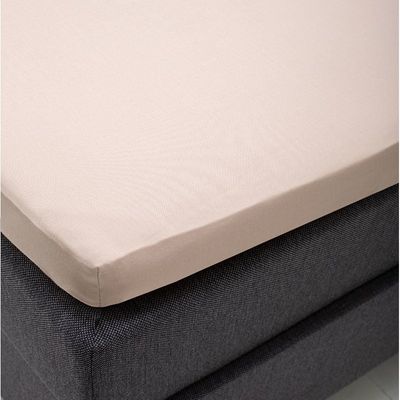 Topper Hoeslaken - Katoen - Zand - 90 x 200 cm - 80x200 cm - Zand - Fresh and Co - Dekbed-Discounter.nl