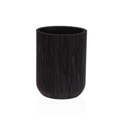 Tandenborstelhouder Versa Zwart Hars 8 x 10,5 x 8 cm