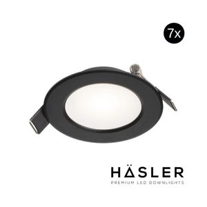 Inbouwspot Häsler Murcia Incl. Fase Aansnijding Dimbaar 9.2 cm 4 Watt Helder Wit Zwart Set 7x