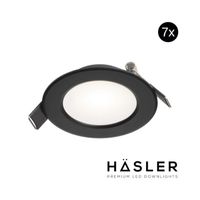 Inbouwspot Häsler Murcia Incl. Fase Aansnijding Dimbaar 9.2 cm 4 Watt Helder Wit Zwart Set 7x