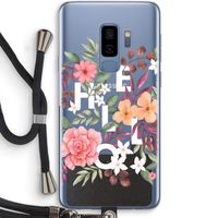 Hello in flowers: Samsung Galaxy S9 Plus Transparant Hoesje met koord